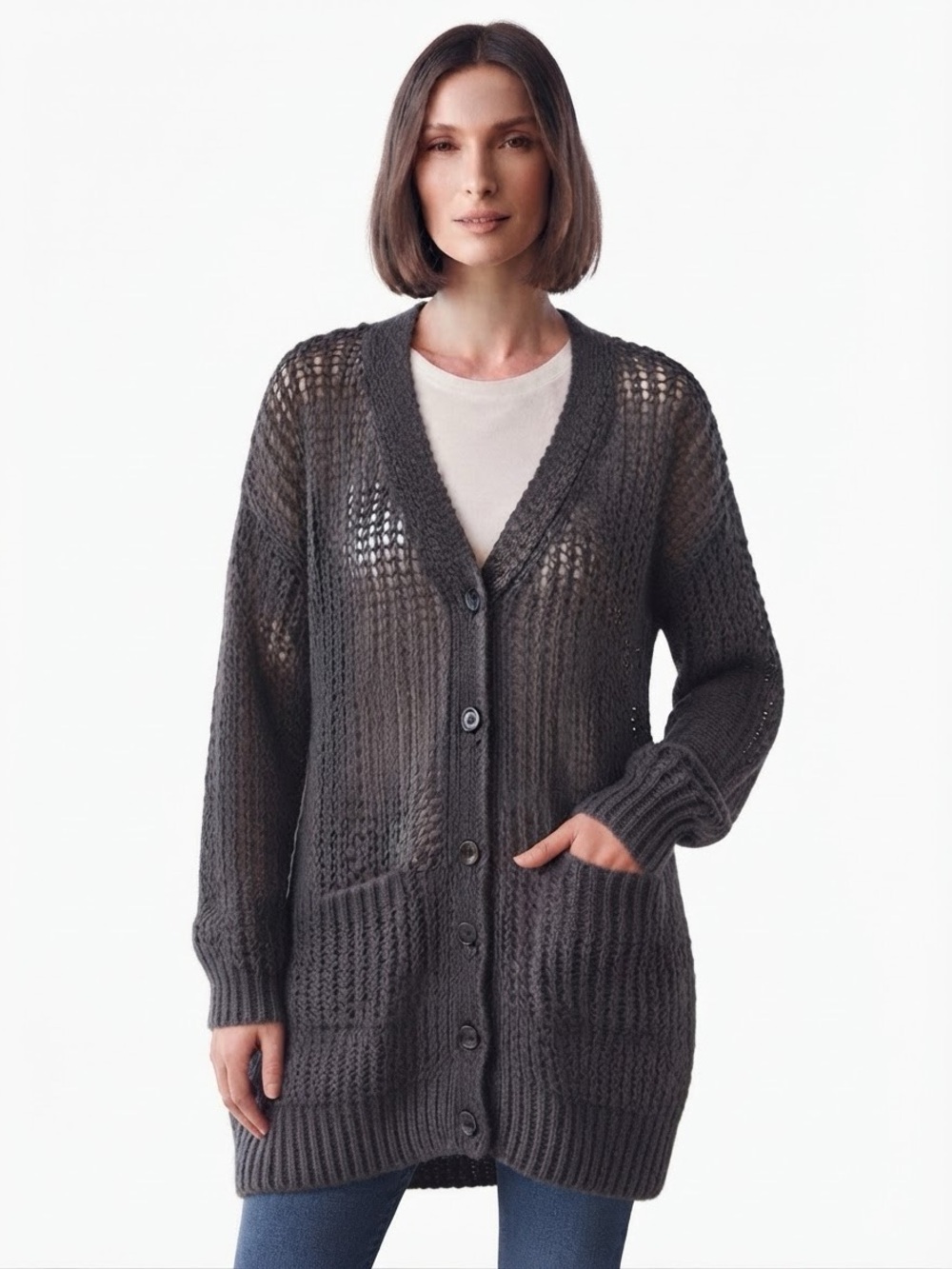 POL Women's Elegant Black Cardigan